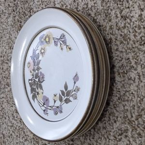 Set 8" Vintage Denby Langley Chiltern pattern stoneware England salad pl…